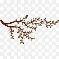 手绘绿色漫画树枝-空若网 手绘绿色漫画树枝-空若网