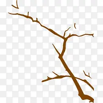 棕色手绘漫画树枝装饰-空若网 棕色手绘漫画树枝装饰-空若网