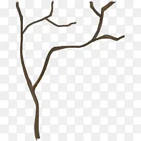 手绘棕色漫画树枝-空若网 手绘棕色漫画树枝-空若网