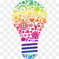 七彩创意灯泡-空若网 七彩创意灯泡-空若网