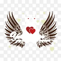 矢量心形翅膀-空若网 矢量心形翅膀-空若网