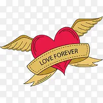 红色心形抽象翅膀图案-空若网 红色心形抽象翅膀图案-空若网