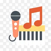 矢量音符话筒琴键素材-空若网 矢量音符话筒琴键素材-空若网