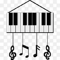 卡通手绘钢琴键乐符创意素材-空若网 卡通手绘钢琴键乐符创意素材-空若网