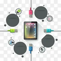 多彩数据线圆圈装饰图案-空若网 多彩数据线圆圈装饰图案-空若网