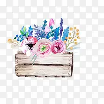手绘时尚花朵复古盒子-空若网 手绘时尚花朵复古盒子-空若网