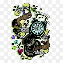 闹钟与咖啡插画-空若网 闹钟与咖啡插画-空若网