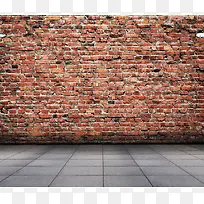 地板砖与红砖墙壁-空若网 地板砖与红砖墙壁-空若网