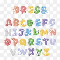 可爱彩色英文字母-空若网 可爱彩色英文字母-空若网