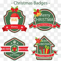四张绿色圣诞节标签-空若网 四张绿色圣诞节标签-空若网