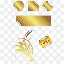 金色促销标签矢量图-空若网 金色促销标签矢量图-空若网