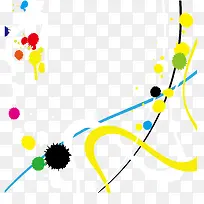 彩色墨迹动感线条背景矢量素材-空若网 彩色墨迹动感线条背景矢量素材-空若网