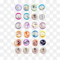 粉色唯美古风按钮素材-空若网 粉色唯美古风按钮素材-空若网