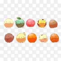 各种颜色的食物系小鸡-空若网 各种颜色的食物系小鸡-空若网