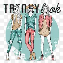 时尚潮流女性插画矢量素材-空若网 时尚潮流女性插画矢量素材-空若网