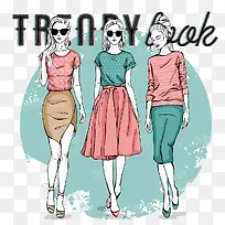 时尚潮流女性插画矢量素材-空若网 时尚潮流女性插画矢量素材-空若网