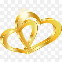 矢量金色双心-空若网 矢量金色双心-空若网