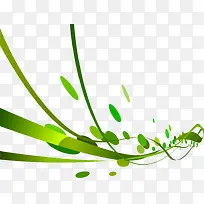 绿色抽象曲线碎点圆点-空若网 绿色抽象曲线碎点圆点-空若网