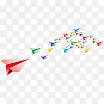 多彩纸飞机元素-空若网 多彩纸飞机元素-空若网