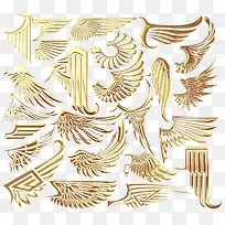 金质感翅膀元素-空若网 金质感翅膀元素-空若网
