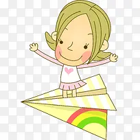 卡通纸飞机女孩-空若网 卡通纸飞机女孩-空若网