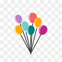 卡通生日聚会气球矢量png-空若网 卡通生日聚会气球矢量png-空若网