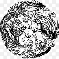 中国传统吉祥龙凤图案矢量素材-空若网 中国传统吉祥龙凤图案矢量素材-空若网