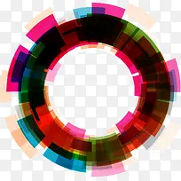 矢量透明多彩方块组成的圆圈-空若网 矢量透明多彩方块组成的圆圈-空若网