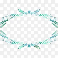 绿色春季水彩草圈-空若网 绿色春季水彩草圈-空若网