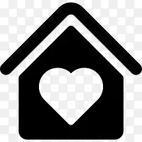 房子的心的形状图标-空若网 房子的心的形状图标-空若网