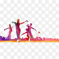 跳舞的彩色人影-空若网 跳舞的彩色人影-空若网