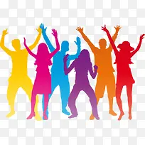 矢量彩色跳舞人影-空若网 矢量彩色跳舞人影-空若网