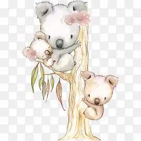 爬上树的手绘动物-空若网 爬上树的手绘动物-空若网