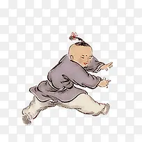 水墨画可爱童子-空若网 水墨画可爱童子-空若网