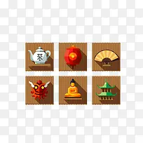 扁平中国风元素-空若网 扁平中国风元素-空若网