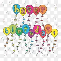卡通生日气球设计矢量素材-空若网 卡通生日气球设计矢量素材-空若网