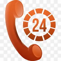 矢量24小时电话图标-空若网 矢量24小时电话图标-空若网