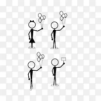 手拿气球的小人-空若网 手拿气球的小人-空若网