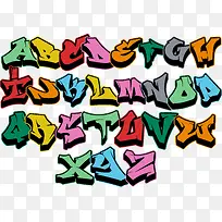 彩色英文24字母-空若网 彩色英文24字母-空若网