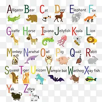 卡通动物园24个字母-空若网 卡通动物园24个字母-空若网