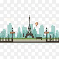 矢量巴黎街头-空若网 矢量巴黎街头-空若网