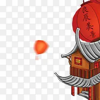 房子中式精美插画-空若网 房子中式精美插画-空若网