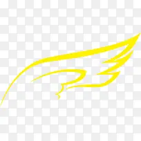 黄色渐变简单线条右边天使翅膀-空若网 黄色渐变简单线条右边天使翅膀-空若网