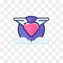 爱心翅膀图标-空若网 爱心翅膀图标-空若网