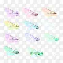 纸蝴蝶羽毛翅膀素材 彩色翅膀-空若网 纸蝴蝶羽毛翅膀素材 彩色翅膀-空若网