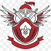 红色翅膀盾牌标签-空若网 红色翅膀盾牌标签-空若网