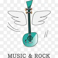 有翅膀的吉它矢量图-空若网 有翅膀的吉它矢量图-空若网