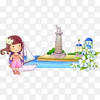 手绘儿童插画矢量图-空若网 手绘儿童插画矢量图-空若网