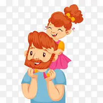 父亲节温馨可爱卡通插画-空若网 父亲节温馨可爱卡通插画-空若网