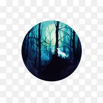 矢量夜晚森林-空若网 矢量夜晚森林-空若网